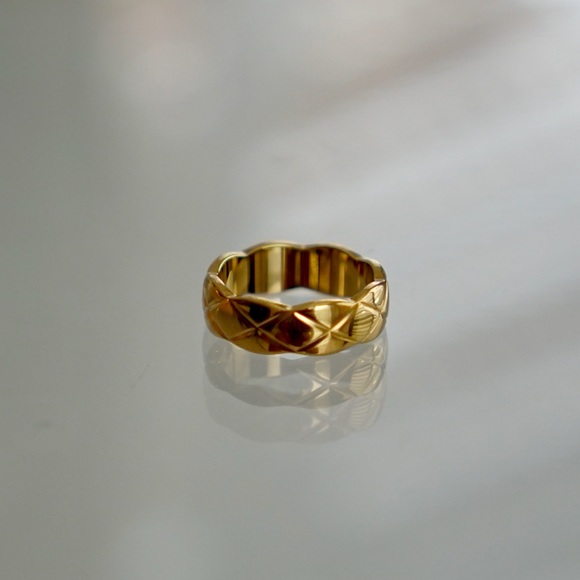 18k gold plated quit ring band, size 6,7,8 US - Picture 5 of 7
